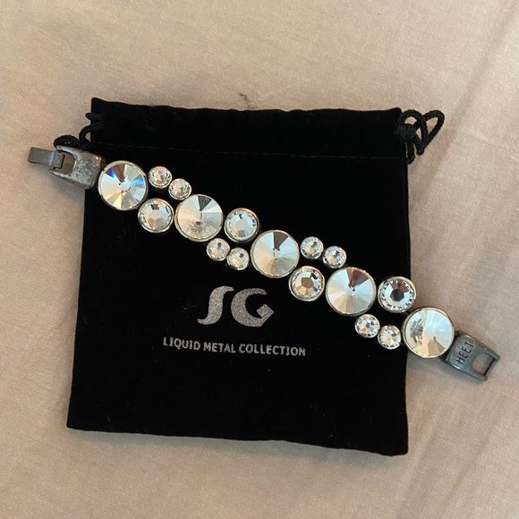 SG Liquid Metal Collection Jewelry - Sergio’s Metal Liquid Collection Crystal Bracelet